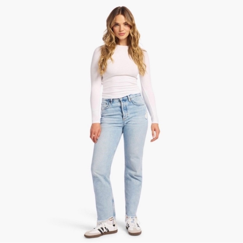 Nuuds The Straight Jeans Classic Fit Size 32 Ranger Wash Distressed 29” Inseam